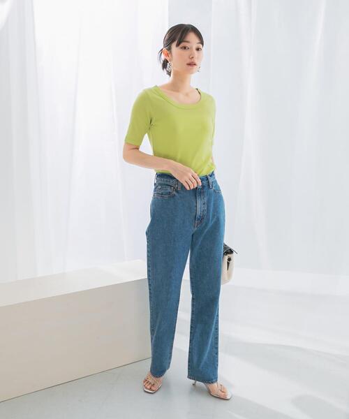 URBAN RESEARCH ROSSO WOMEN(アーバンリサーチ ロッソ)の「接触冷感強撚コットン2WAYカットソー(Tシャツ/カットソー・レディース・オフホワイト/グリーン系その他/ブラック・36/38)」の10枚目の写真