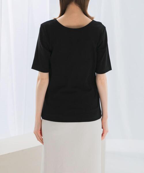 URBAN RESEARCH ROSSO WOMEN(アーバンリサーチ ロッソ)の「接触冷感強撚コットン2WAYカットソー(Tシャツ/カットソー・レディース・オフホワイト/グリーン系その他/ブラック・36/38)」の22枚目の写真