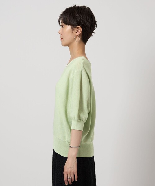 セール】シャーリー Vネック ショートスリーブ ニット プルオーバー