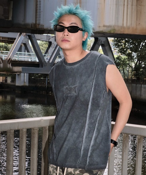 SHORT ROUND（ショートラウンド）の「SHORT ROUND/コールドダイスウィッチングロゴノースリーブ（Tシャツ/カットソー・メンズ・スミクロ/グレー・MEDIUM/LARGE）」の16枚目の写真