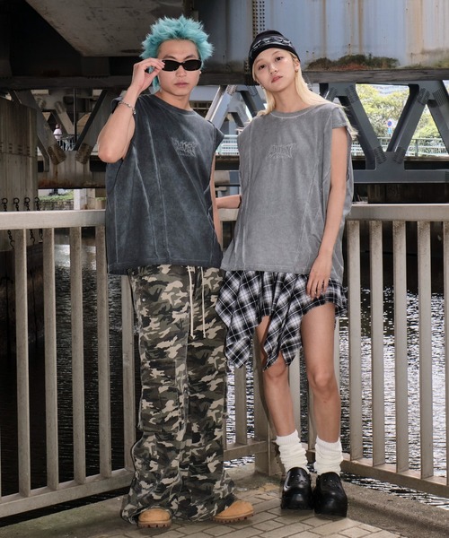 SHORT ROUND（ショートラウンド）の「SHORT ROUND/コールドダイスウィッチングロゴノースリーブ（Tシャツ/カットソー・メンズ・スミクロ/グレー・MEDIUM/LARGE）」の14枚目の写真