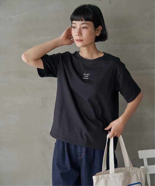 LBC(エルビーシー)の「ミニロゴ刺繍Tシャツ(Tシャツ/カットソー・レディース・ブラック/モカ/ブルー/グリーン/ホワイト・M/L)」の9枚目の写真