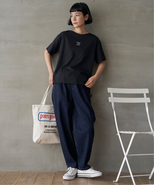 LBC(エルビーシー)の「ミニロゴ刺繍Tシャツ(Tシャツ/カットソー・レディース・ブラック/モカ/ブルー/グリーン/ホワイト・M/L)」の13枚目の写真
