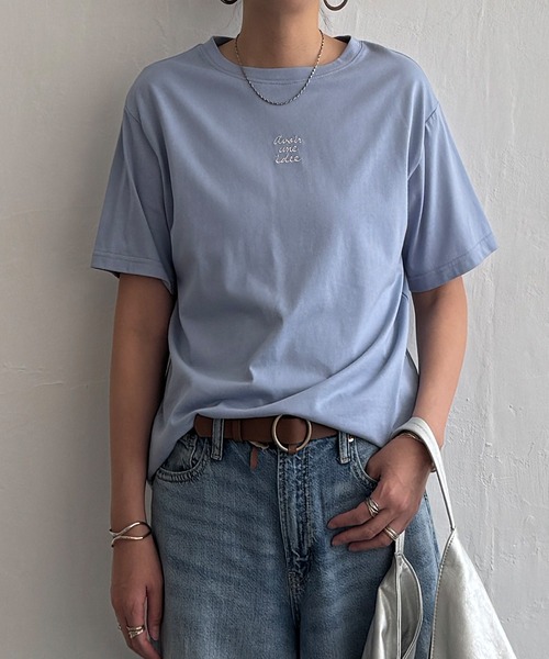 LBC(エルビーシー)の「ミニロゴ刺繍Tシャツ(Tシャツ/カットソー・レディース・ブラック/モカ/ブルー/グリーン/ホワイト・M/L)」の5枚目の写真