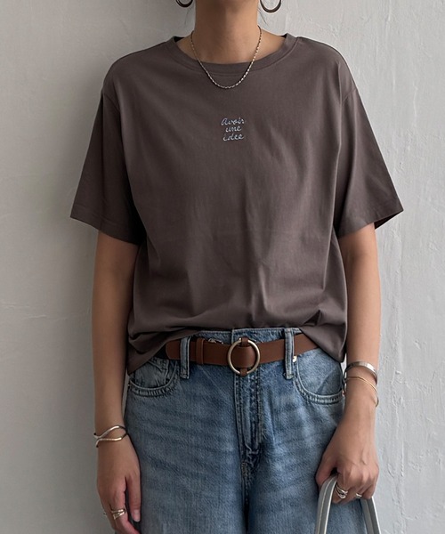 LBC(エルビーシー)の「ミニロゴ刺繍Tシャツ(Tシャツ/カットソー・レディース・ブラック/モカ/ブルー/グリーン/ホワイト・M/L)」の3枚目の写真