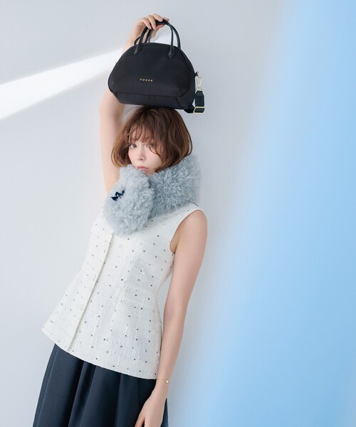 TOCCA（トッカ）の「VELVET RIBBON FURTIPPET ティペット（マフラー・レディース・ベージュ系/ブルー系・F）」の21枚目の写真