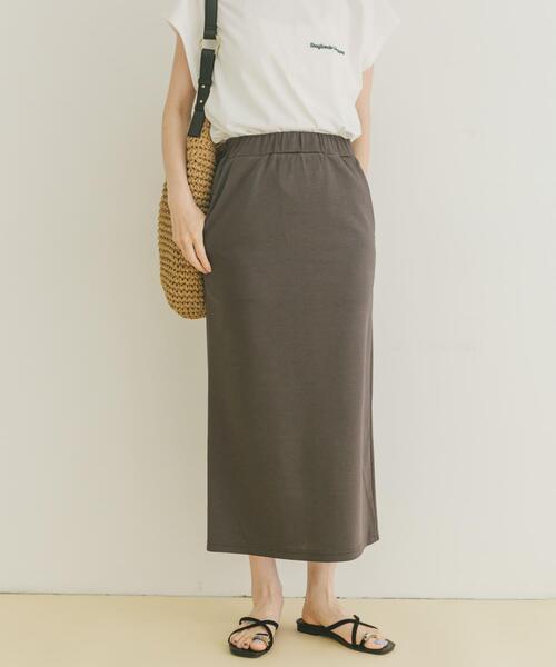 ITEMS URBANRESEARCH（アイテムズ アーバンリサーチ）の「ポンチストレートスカート（スカート・レディース・ミント/ホワイト系その他/チャコールグレー・FREE）」の3枚目の写真