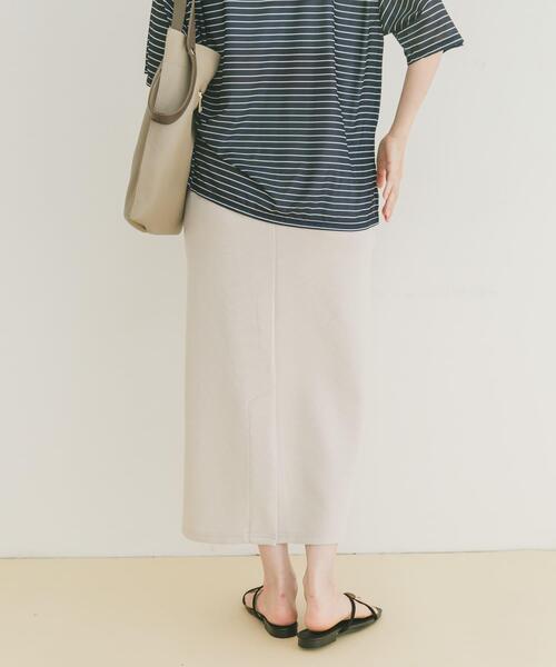 ITEMS URBANRESEARCH（アイテムズ アーバンリサーチ）の「ポンチストレートスカート（スカート・レディース・ミント/ホワイト系その他/チャコールグレー・FREE）」の4枚目の写真