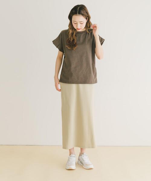 ITEMS URBANRESEARCH（アイテムズ アーバンリサーチ）の「ポンチストレートスカート（スカート・レディース・ミント/ホワイト系その他/チャコールグレー・FREE）」の12枚目の写真