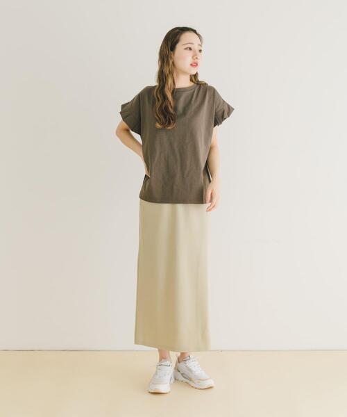 ITEMS URBANRESEARCH（アイテムズ アーバンリサーチ）の「ポンチストレートスカート（スカート・レディース・ミント/ホワイト系その他/チャコールグレー・FREE）」の13枚目の写真