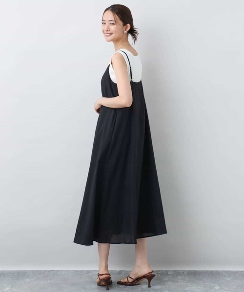 MK MICHEL KLEIN（エムケーミッシェルクラン）の「ポコポコキャミワンピース/洗える（ワンピース・レディース・ライトイエロー/ブラック・38）」の6枚目の写真