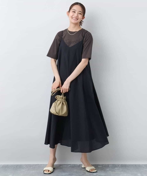 MK MICHEL KLEIN（エムケーミッシェルクラン）の「ポコポコキャミワンピース/洗える（ワンピース・レディース・ライトイエロー/ブラック・38）」の12枚目の写真