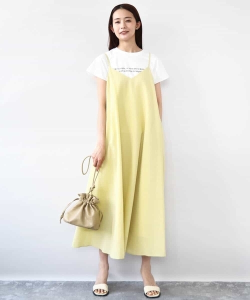 MK MICHEL KLEIN（エムケーミッシェルクラン）の「ポコポコキャミワンピース/洗える（ワンピース・レディース・ライトイエロー/ブラック・38）」の15枚目の写真