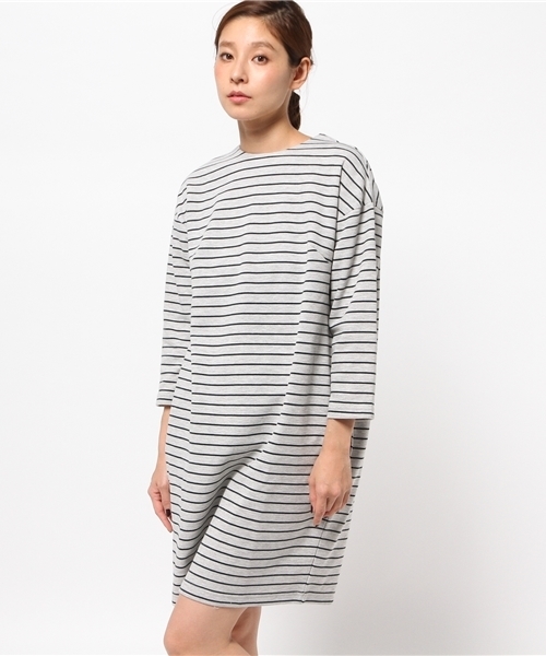 koe（コエ）の「ボーダーポンチコクーンワンピース（ワンピース・レディース・杢グレー/アイボリー・MEDIUM/SMALL/LARGE）」の2枚目の写真