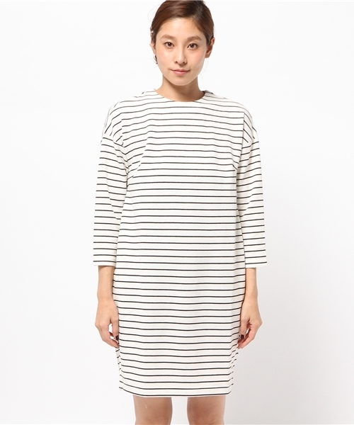 koe（コエ）の「ボーダーポンチコクーンワンピース（ワンピース・レディース・杢グレー/アイボリー・MEDIUM/SMALL/LARGE）」の7枚目の写真