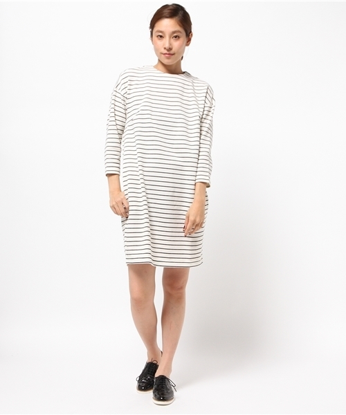 koe（コエ）の「ボーダーポンチコクーンワンピース（ワンピース・レディース・杢グレー/アイボリー・MEDIUM/SMALL/LARGE）」の10枚目の写真