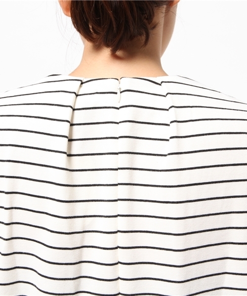 koe（コエ）の「ボーダーポンチコクーンワンピース（ワンピース・レディース・杢グレー/アイボリー・MEDIUM/SMALL/LARGE）」の12枚目の写真