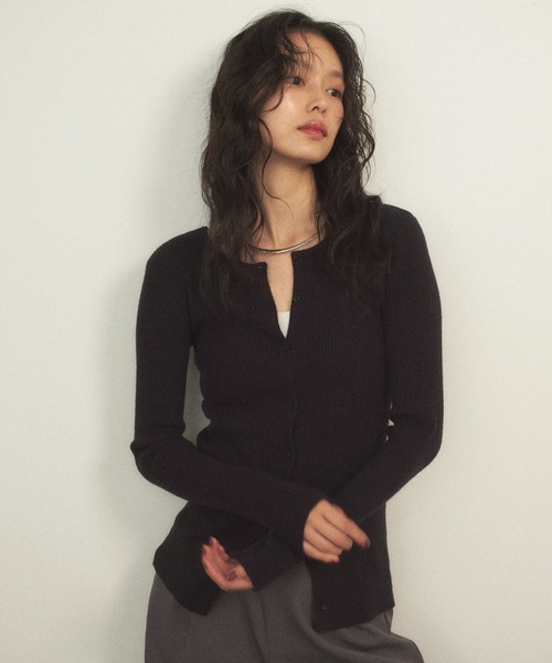 2WAYリブカーディガン（カーディガン/ボレロ）｜Shelly island