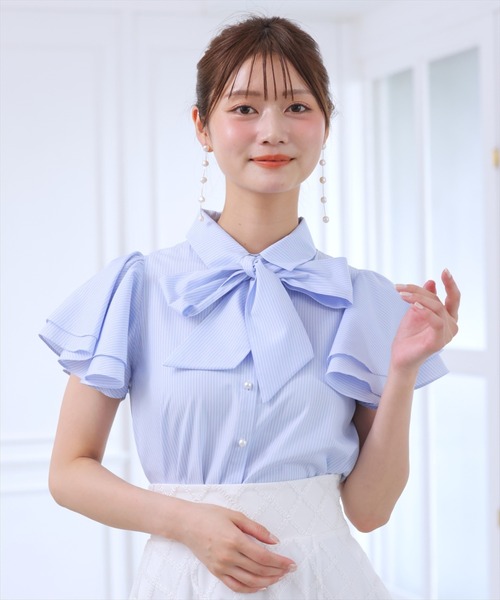WILLSELECTION（ウィルセレクション）の「フレアスリーブリボンタイブラウス（シャツ/ブラウス・レディース・オフホワイト/ピンク/ブルー系その他・FREE）」の21枚目の写真