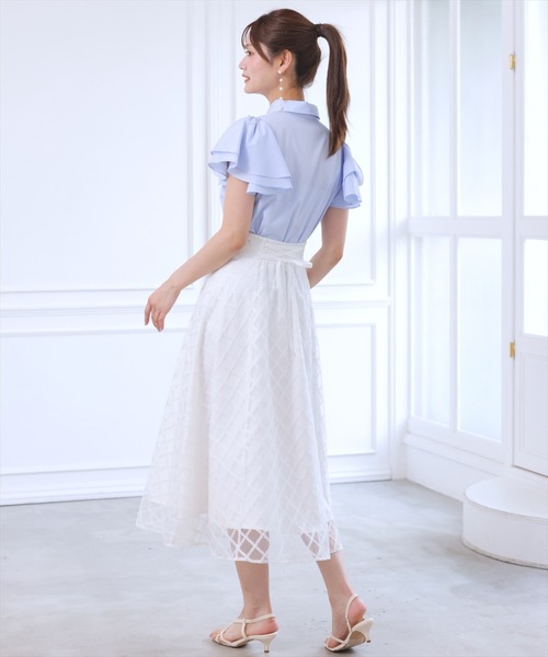 WILLSELECTION（ウィルセレクション）の「フレアスリーブリボンタイブラウス（シャツ/ブラウス・レディース・オフホワイト/ピンク/ブルー系その他・FREE）」の11枚目の写真