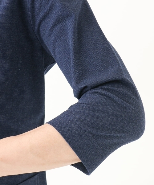 MK MICHEL KLEIN HOMME (エムケーミッシェルクランオム)の「【洗える / コットン100%】マイクロカノコストレッチジャケット(テーラードジャケット・メンズ・ネイビー/チャコールグレー/アイボリー・48/51/46)」の8枚目の写真