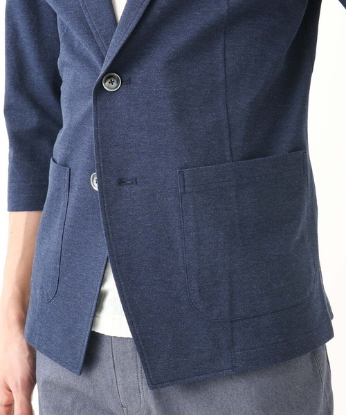 MK MICHEL KLEIN HOMME (エムケーミッシェルクランオム)の「【洗える / コットン100%】マイクロカノコストレッチジャケット(テーラードジャケット・メンズ・ネイビー/チャコールグレー/アイボリー・48/51/46)」の10枚目の写真