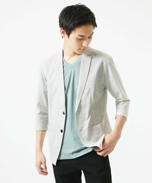 MK MICHEL KLEIN HOMME (エムケーミッシェルクランオム)の「【洗える / コットン100%】マイクロカノコストレッチジャケット(テーラードジャケット・メンズ・ネイビー/チャコールグレー/アイボリー・48/51/46)」の15枚目の写真