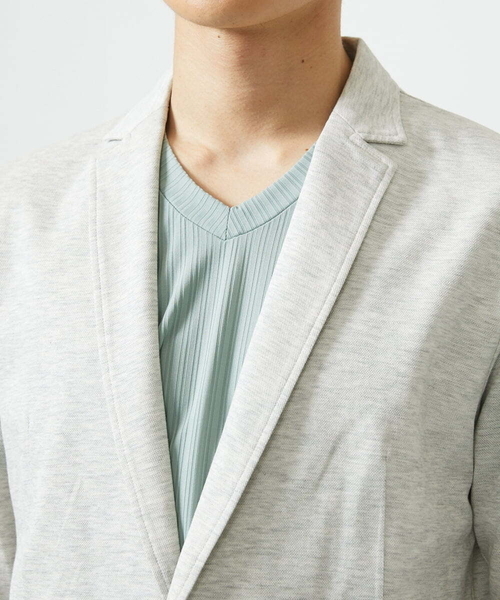 MK MICHEL KLEIN HOMME (エムケーミッシェルクランオム)の「【洗える / コットン100%】マイクロカノコストレッチジャケット(テーラードジャケット・メンズ・ネイビー/チャコールグレー/アイボリー・48/51/46)」の18枚目の写真