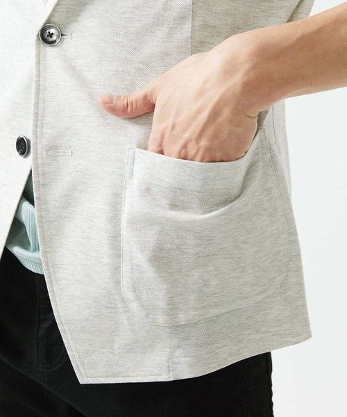 MK MICHEL KLEIN HOMME (エムケーミッシェルクランオム)の「【洗える / コットン100%】マイクロカノコストレッチジャケット(テーラードジャケット・メンズ・ネイビー/チャコールグレー/アイボリー・48/51/46)」の20枚目の写真