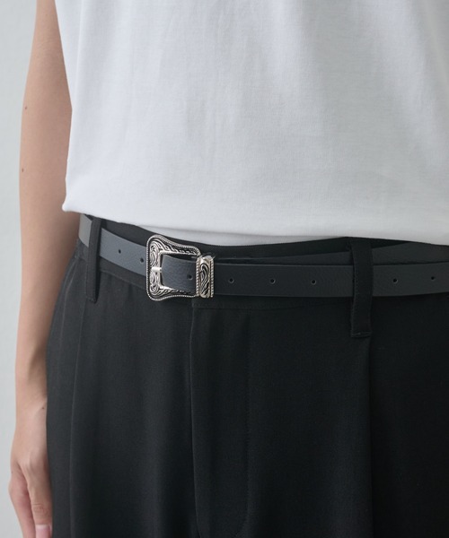 COLONY 2139(コロニートゥーワンスリーナイン)の「ウエスタンバックルスリムベルト(ベルト・メンズ・ブラック・FREE)」の4枚目の写真