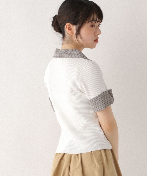 セール】レイヤード半袖ニット 575807（ニット/セーター）｜Heather