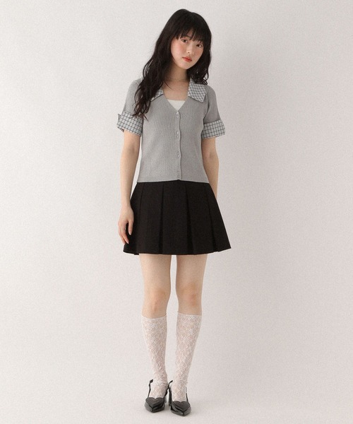 Heather(ヘザー)の「レイヤード半袖ニット 575807(ニット/セーター・レディース・グレー/オフホワイト/ブラック・FREE)」の12枚目の写真