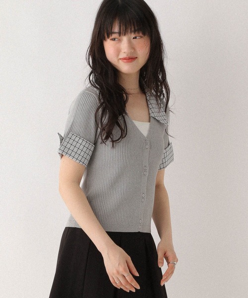 Heather(ヘザー)の「レイヤード半袖ニット 575807(ニット/セーター・レディース・グレー/オフホワイト/ブラック・FREE)」の14枚目の写真