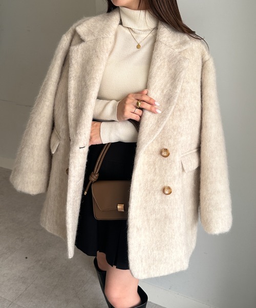 solleim(ソルレム)のダブルテーラードシャギージャケットコート(テーラードジャケット)