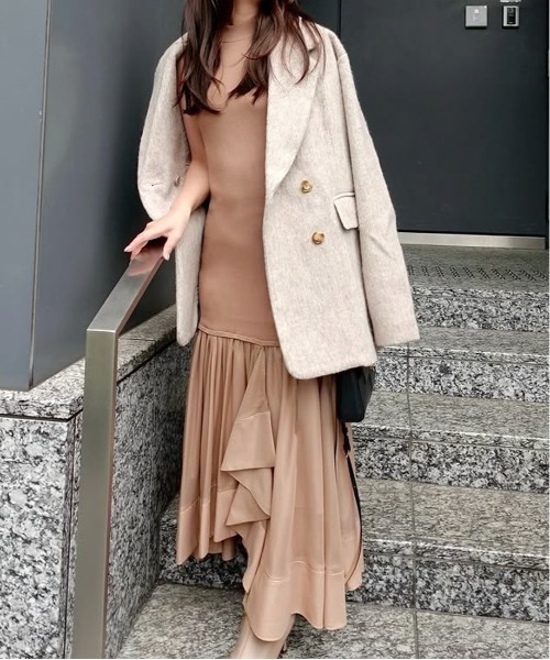 セール】ダブルテーラードシャギージャケットコート（その他アウター