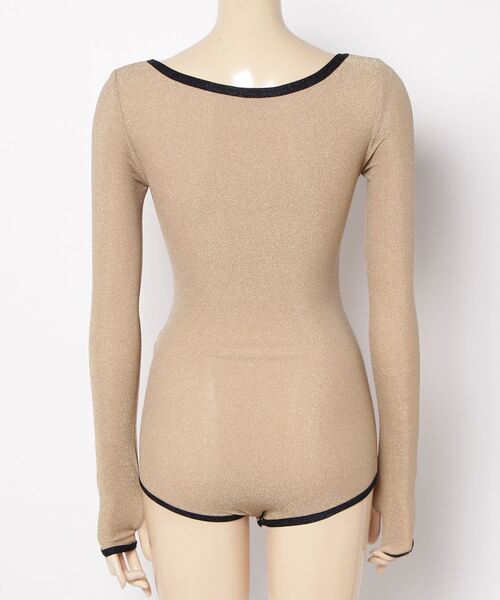 DLESS(ドレス)の「Sweetheartneck bodysuits/ハートネックロングスリーブボディスーツ(Tシャツ/カットソー・レディース・ブラック×ゴールド/ゴールド系その他・X-SMALL)」の19枚目の写真
