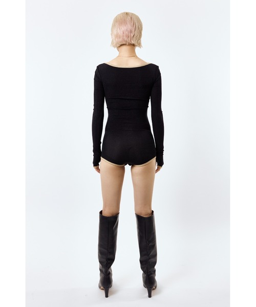 DLESS(ドレス)の「Sweetheartneck bodysuits/ハートネックロングスリーブボディスーツ(Tシャツ/カットソー・レディース・ブラック×ゴールド/ゴールド系その他・X-SMALL)」の11枚目の写真