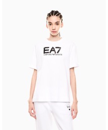 【エンポリオ アルマーニ EA7】Logo Series クルーネックTシャツ コットンジャージー スパンコール