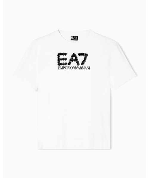 EMPORIO ARMANI EA7(エンポリオアルマーニイーエーセブン)の「【エンポリオ アルマーニ EA7】Logo Series クルーネックTシャツ コットンジャージー スパンコール(Tシャツ/カットソー・レディース・ホワイト/ブラック・LARGE/MEDIUM/SMALL/X-SMALL)」の3枚目の写真