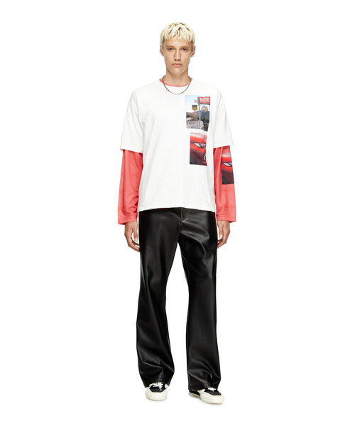DIESEL(ディーゼル)の「メンズ Tシャツ T-BOXT-T3(Tシャツ/カットソー・メンズ・オフホワイト/ライトブルー/ブラック・XX-LARGE/X-LARGE/LARGE/MEDIUM/SMALL/X-SMALL/XXX-LARGE)」の4枚目の写真