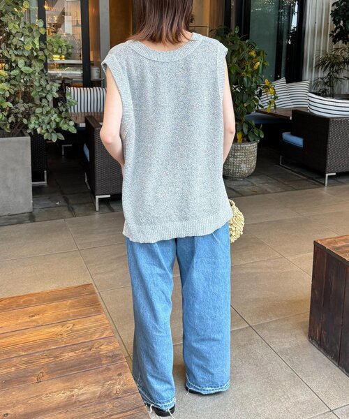 CIAOPANIC TYPY（チャオパニックティピー）の「メランジ編みニットベスト（ベスト・レディース・アイボリー/オレンジ/ブルー/チャコールグレー・ONE SIZE）」の8枚目の写真