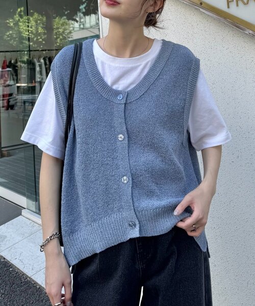 セール】メランジ編みニットベスト（ベスト）｜CIAOPANIC TYPY（チャオ