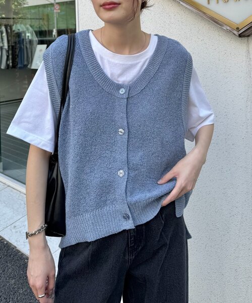 ニットベスト らぴすsama セール】メランジ編みニットベスト（ベスト）｜CIAOPANIC TYPY（チャオ