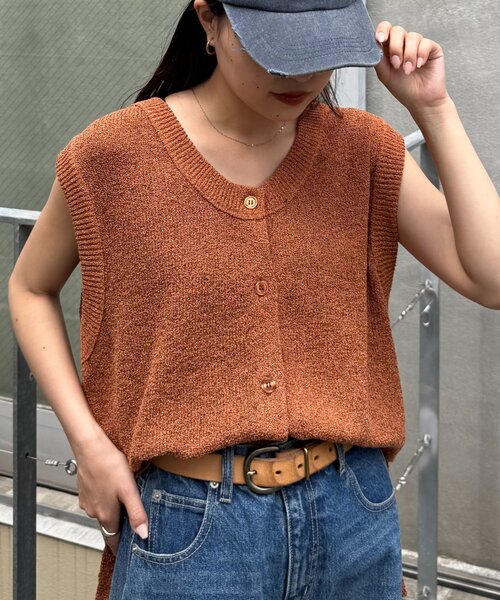 セール】メランジ編みニットベスト（ベスト）｜CIAOPANIC TYPY（チャオ