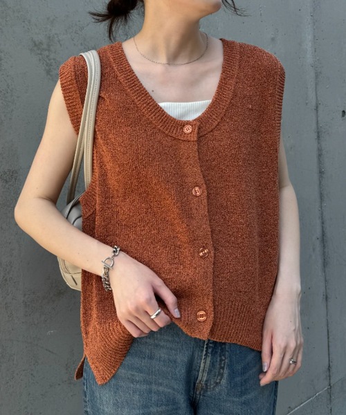 セール】メランジ編みニットベスト（ベスト）｜CIAOPANIC TYPY（チャオ