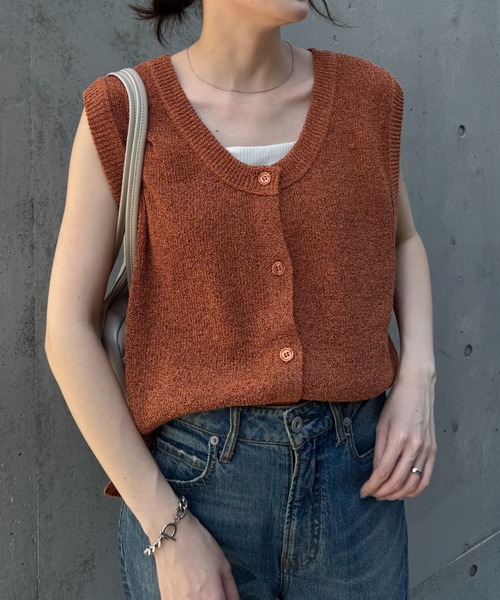 セール】メランジ編みニットベスト（ベスト）｜CIAOPANIC TYPY（チャオ