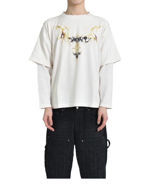 【FORSOMEONE】レイヤード ドッキング ロンT 長袖Tシャツ 48 FORSOMEONE】レイヤード ドッキング ロンT 長袖Tシャツ 48 FORSOMEONE