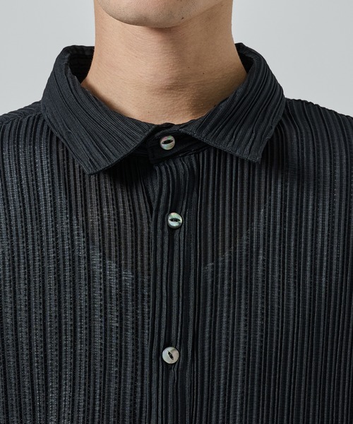 SHAREEF（シャリーフ）の「【SHAREEF】PLEATS SH（シャツ/ブラウス・メンズ・ブラック/ホワイト・1/2）」の14枚目の写真