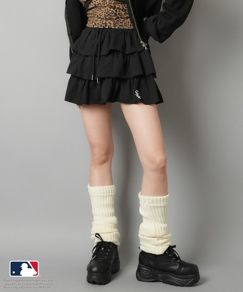 MLB(メジャーリーグベースボール)の「【MLB/メジャーリーグベースボール】ミニ裏毛ティアードミニスカート /セットアップ対応(スカート・レディース・ネイビー/杢グレー/オフホワイト/ブラック/オートミール・ONESIZE)」の21枚目の写真
