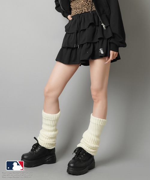MLB(メジャーリーグベースボール)の「【MLB/メジャーリーグベースボール】ミニ裏毛ティアードミニスカート /セットアップ対応(スカート・レディース・ネイビー/杢グレー/オフホワイト/ブラック/オートミール・ONESIZE)」の22枚目の写真
